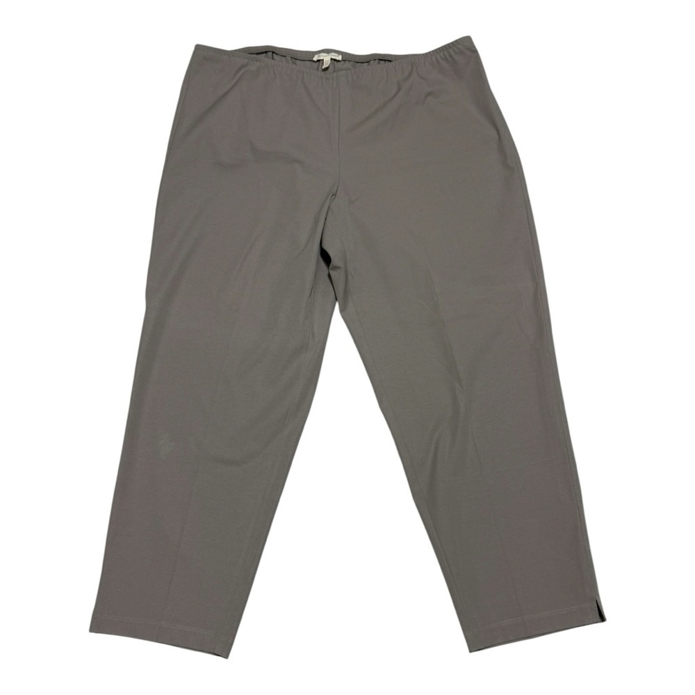 Eileen‎ Fisher Organic Cotton Twill Pants Women’s XL Elastic Waist & Zip Closure